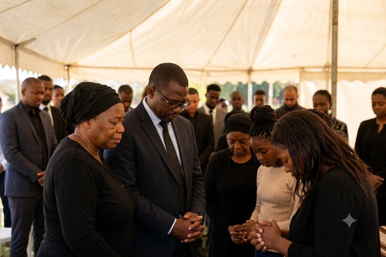 Family and friends gathered together in support at a funeral service